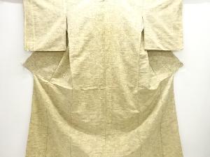 アンティーク　抽象花模様織り出し手織り紬着物